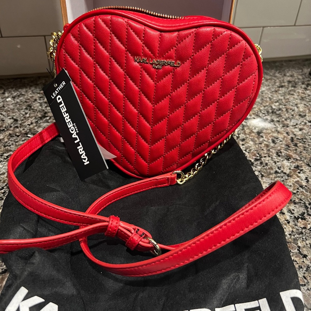 Karl Lagerfeld heart crossbody bag NEW